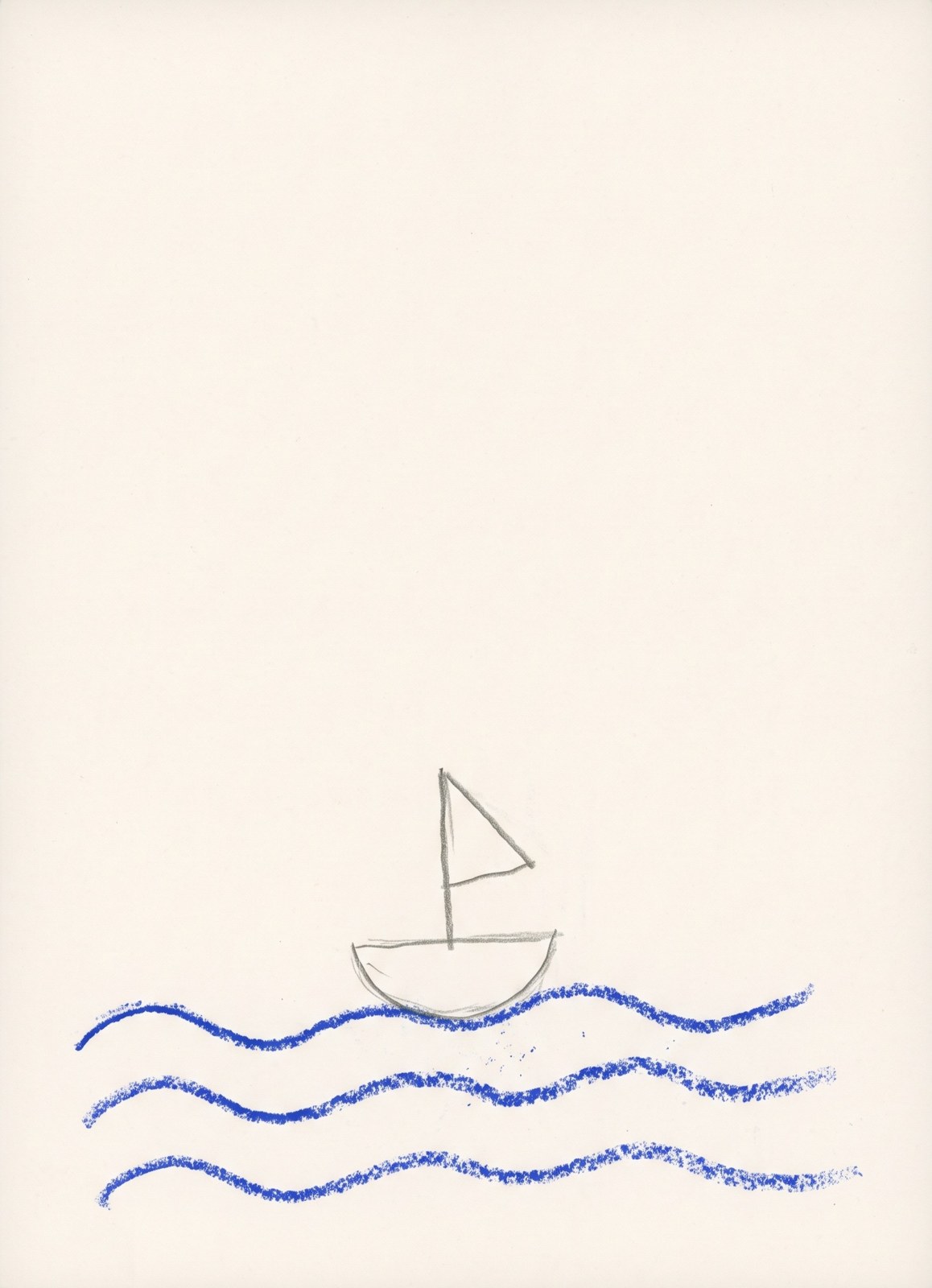 Boat, 2024, pencil and oil pastel on paper