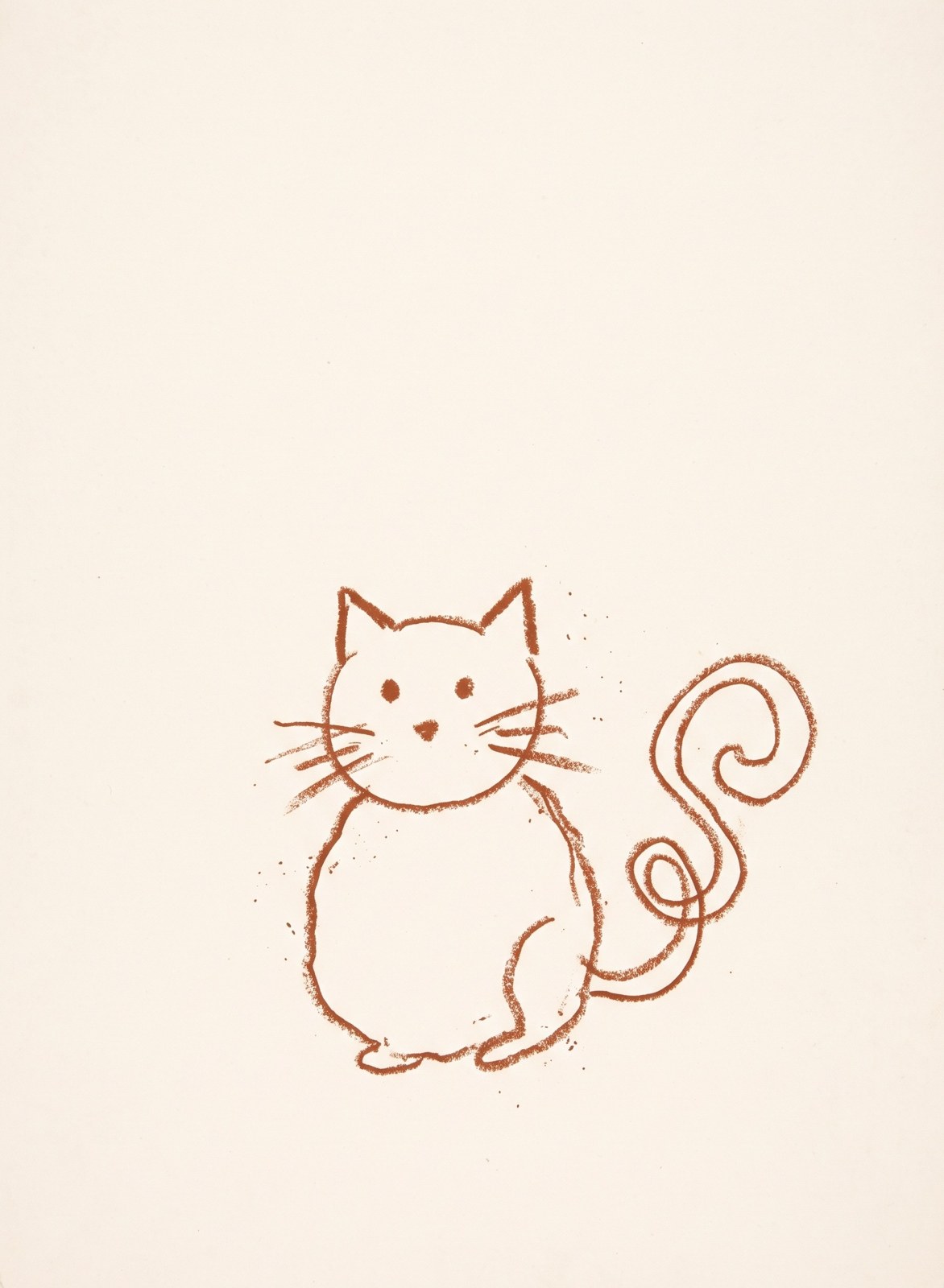 Mormor’s Cat, 2025, oil pastel on paper